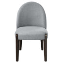 Clayten Side Chair 2Pc, Gray Fabric & & Espreeso Finish Acme