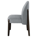 Clayten Side Chair 2Pc, Gray Fabric & & Espreeso Finish Acme
