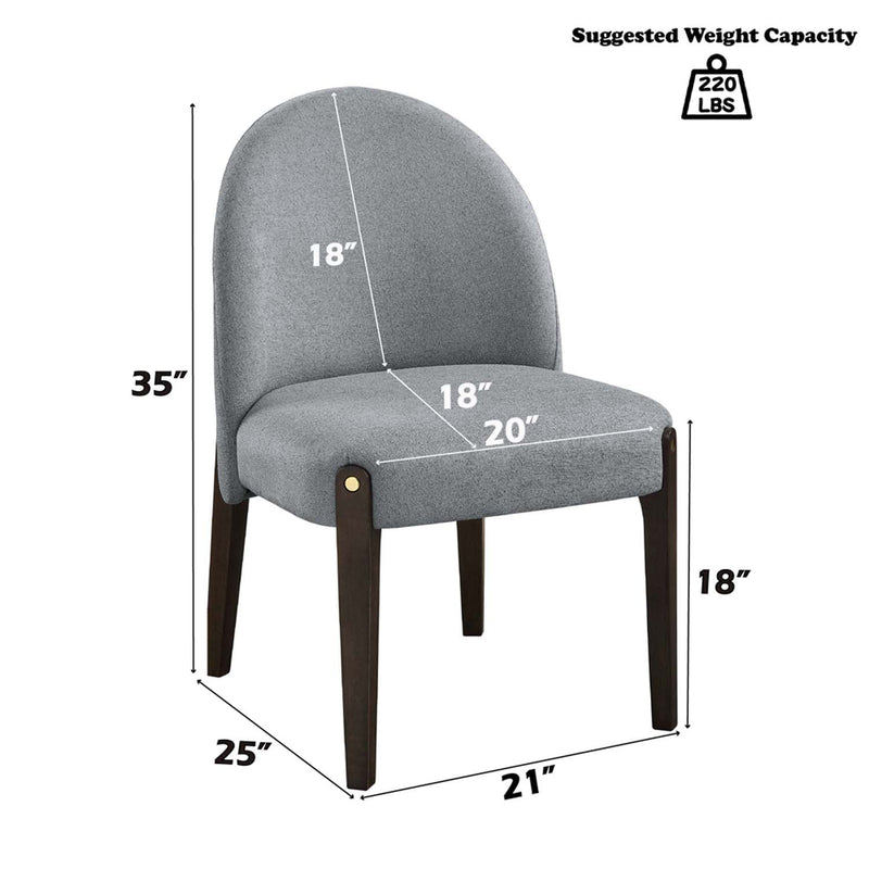Clayten Side Chair 2Pc, Gray Fabric & & Espreeso Finish Acme