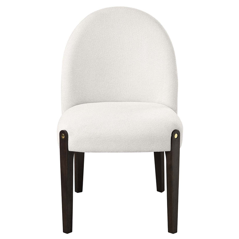 Clayten Side Chair 2Pc, Beige Chenille & Espresso Finish Acme