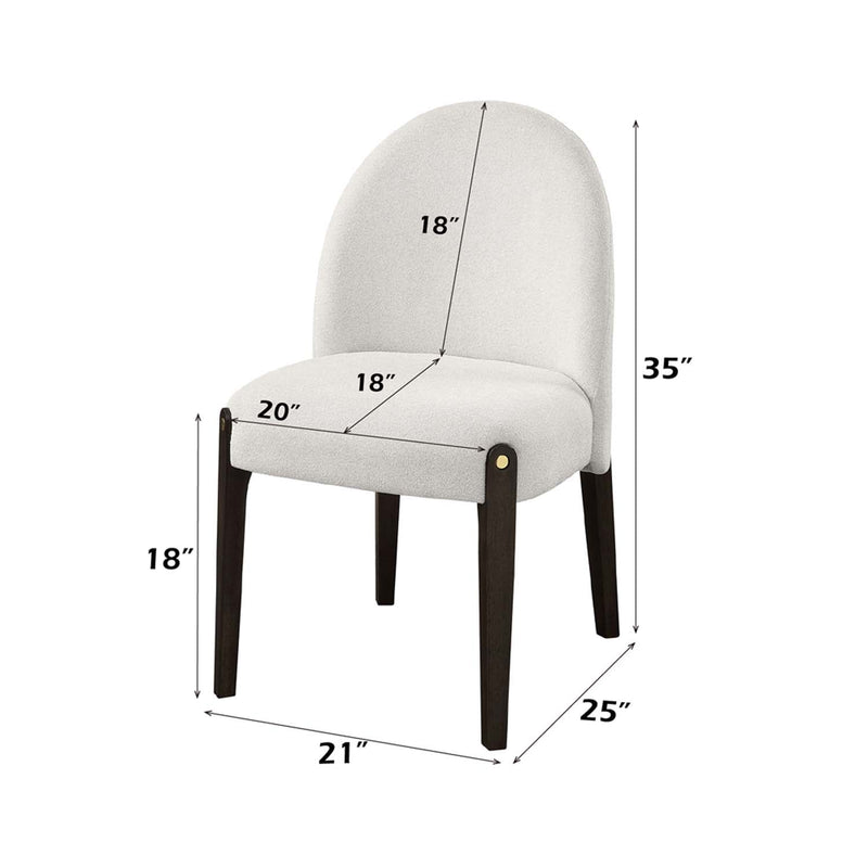Clayten Side Chair 2Pc, Beige Chenille & Espresso Finish Acme