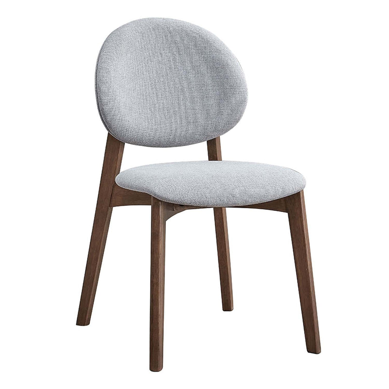 Hadasa Side Chair 2Pc, Light Gray & Walnut Finish Acme