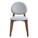Hadasa Side Chair 2Pc, Light Gray & Walnut Finish Acme