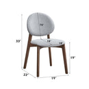 Hadasa Side Chair 2Pc, Light Gray & Walnut Finish Acme
