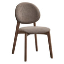 Hadasa Side Chair 2Pc, Light Brown Fabric & Walnut Finish Acme