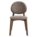 Hadasa Side Chair 2Pc, Light Brown Fabric & Walnut Finish Acme
