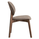 Hadasa Side Chair 2Pc, Light Brown Fabric & Walnut Finish Acme