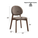 Hadasa Side Chair 2Pc, Light Brown Fabric & Walnut Finish Acme