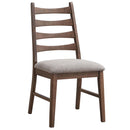 Mayah Side Chair 2Pc, Gray Linen & Walnut Finish Acme