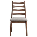 Mayah Side Chair 2Pc, Gray Linen & Walnut Finish Acme