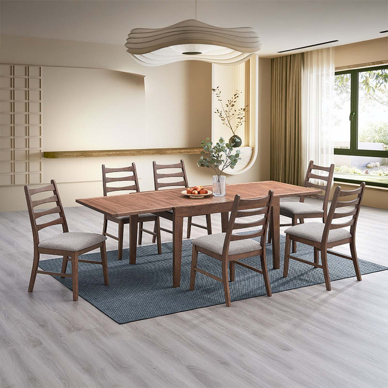 Mayah Side Chair 2Pc, Gray Linen & Walnut Finish Acme