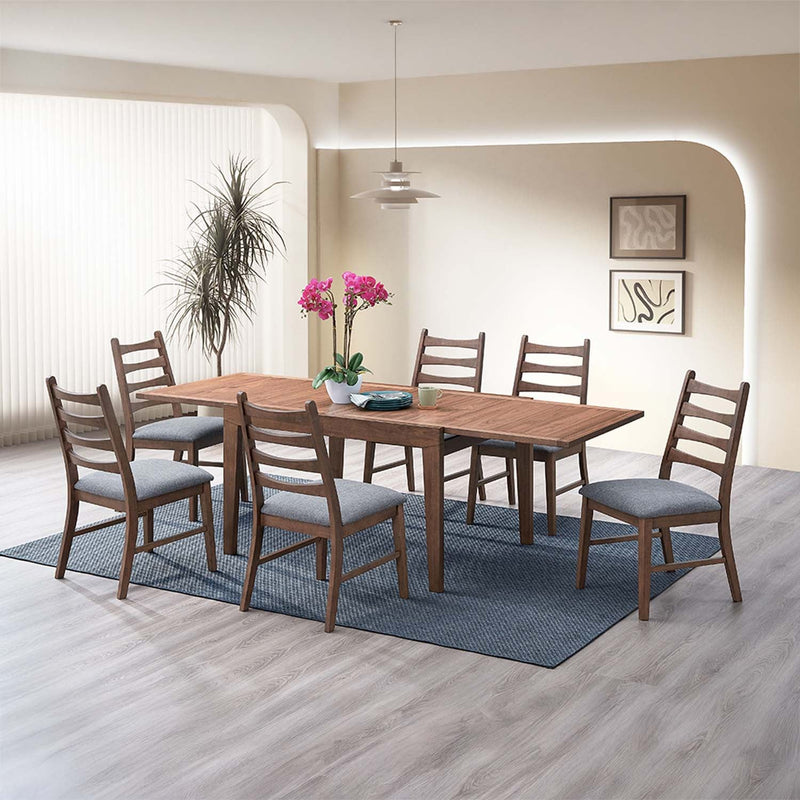 Mayah Side Chair 2Pc, Dark Gray Linen & Walnut Finish Acme