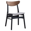 Rebi Side Chair 2Pc, Gray Linen, Walnut & Black Finish Acme
