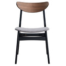 Rebi Side Chair 2Pc, Gray Linen, Walnut & Black Finish Acme