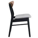 Rebi Side Chair 2Pc, Gray Linen, Walnut & Black Finish Acme