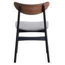Rebi Side Chair 2Pc, Gray Linen, Walnut & Black Finish Acme