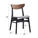 Rebi Side Chair 2Pc, Gray Linen, Walnut & Black Finish Acme