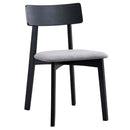 Real Side Chair 2Pc, Gray Linen & Black Finish Acme