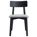 Real Side Chair 2Pc, Gray Linen & Black Finish Acme