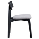 Real Side Chair 2Pc, Gray Linen & Black Finish Acme