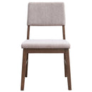 Seda Side Chair 2Pc, Dusty Mauve Corduroy & Walnut Finish Acme