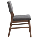 Seda Side Chair 2Pc, Gray Corduroy & Walnut Finish Acme