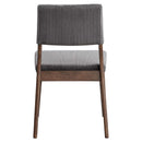 Seda Side Chair 2Pc, Gray Corduroy & Walnut Finish Acme