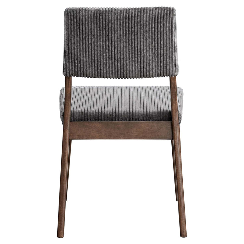 Seda Side Chair 2Pc, Gray Corduroy & Walnut Finish Acme