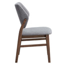 Sarha Side Chair 2Pc, Light Gray Fabric & Walnut Finish Acme