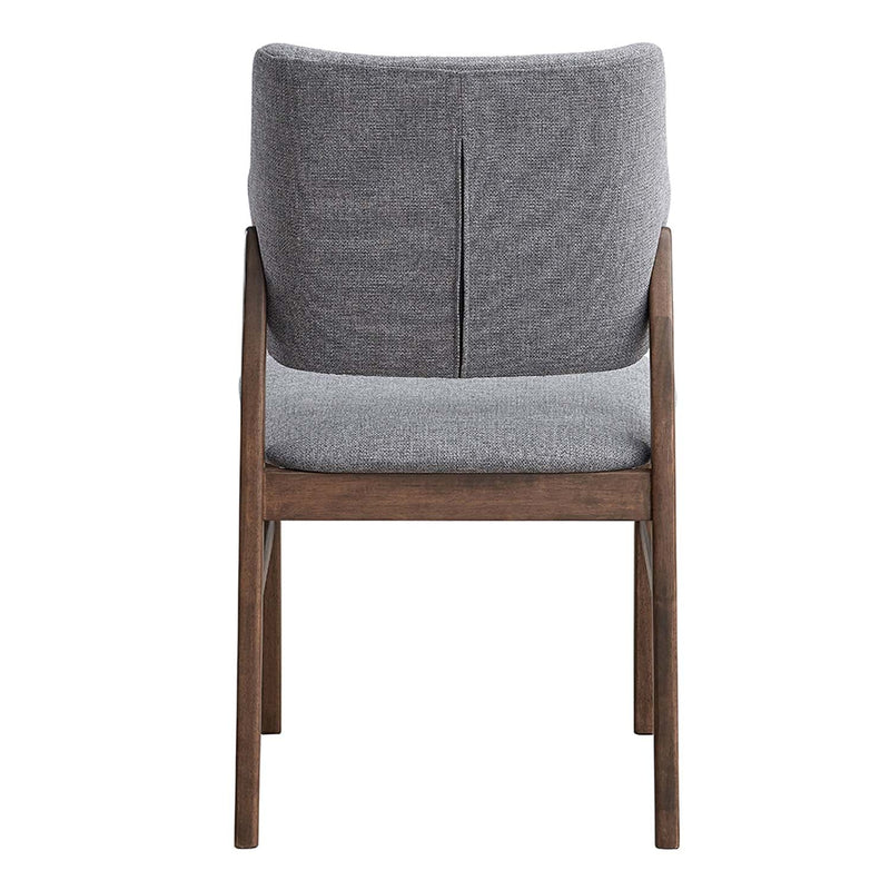 Sarha Side Chair 2Pc, Light Gray Fabric & Walnut Finish Acme