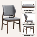Sarha Side Chair 2Pc, Light Gray Fabric & Walnut Finish Acme