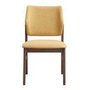 Sarha Side Chair 2Pc, Yellow Fabric & Walnut Finish Acme