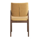 Sarha Side Chair 2Pc, Yellow Fabric & Walnut Finish Acme