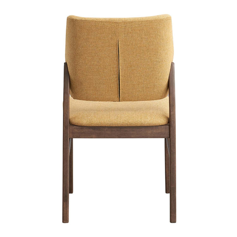 Sarha Side Chair 2Pc, Yellow Fabric & Walnut Finish Acme