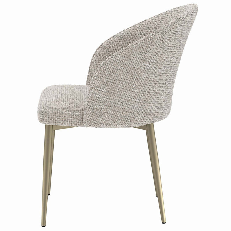 Cora Side Chair 2Pc, Champange Fabric Acme
