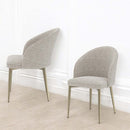 Cora Side Chair 2Pc, Champange Fabric Acme