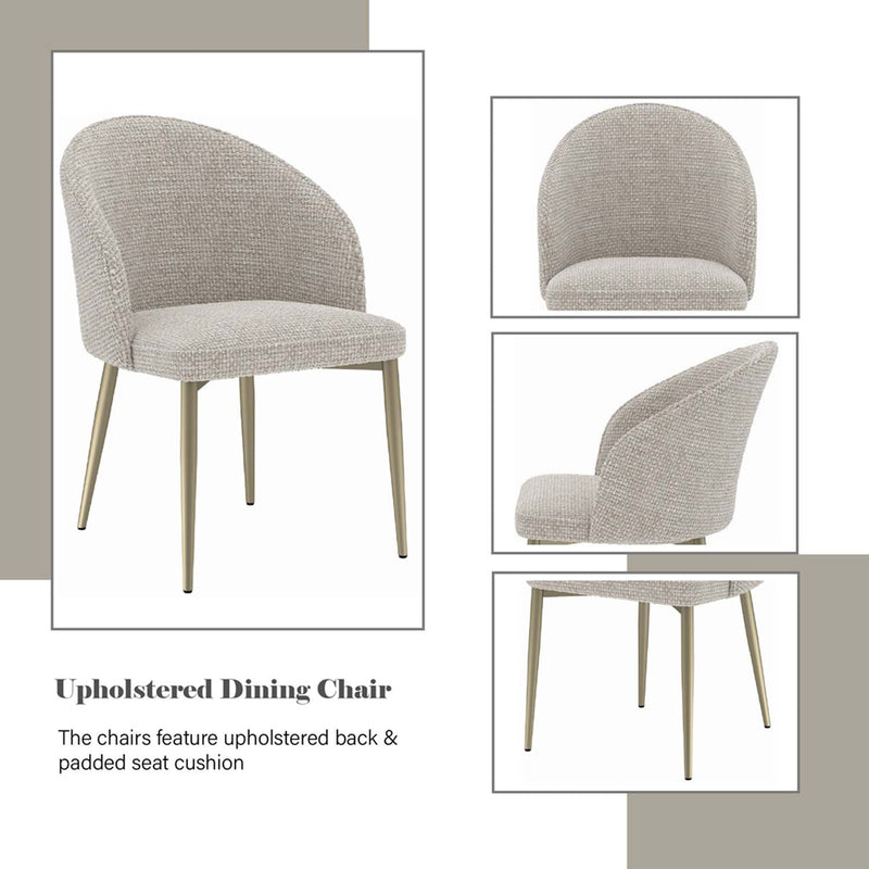 Cora Side Chair 2Pc, Champange Fabric Acme