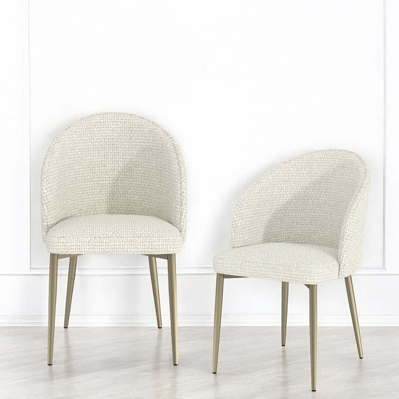 Cora Side Chair 2Pc, White Fabric Acme