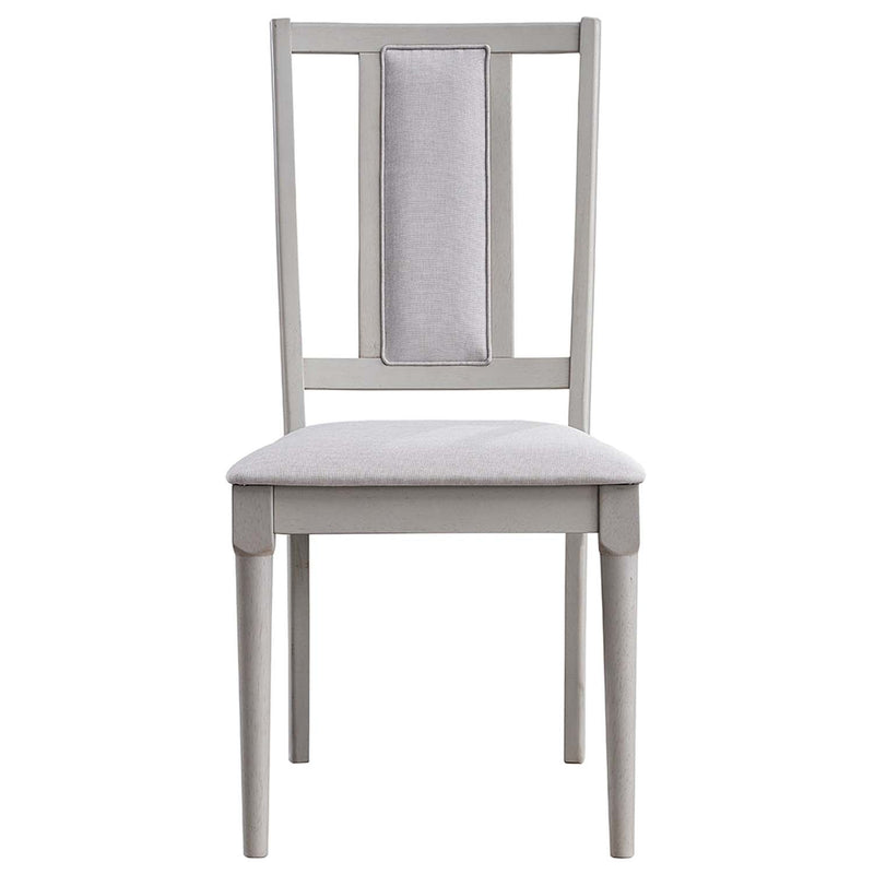 Marta Side Chair 2Pc, Beige Linen & Natural Finish Acme