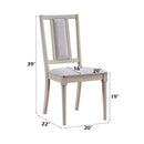 Marta Side Chair 2Pc, Beige Linen & Natural Finish Acme
