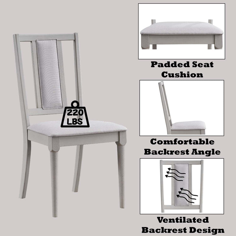 Marta Side Chair 2Pc, Beige Linen & Natural Finish Acme