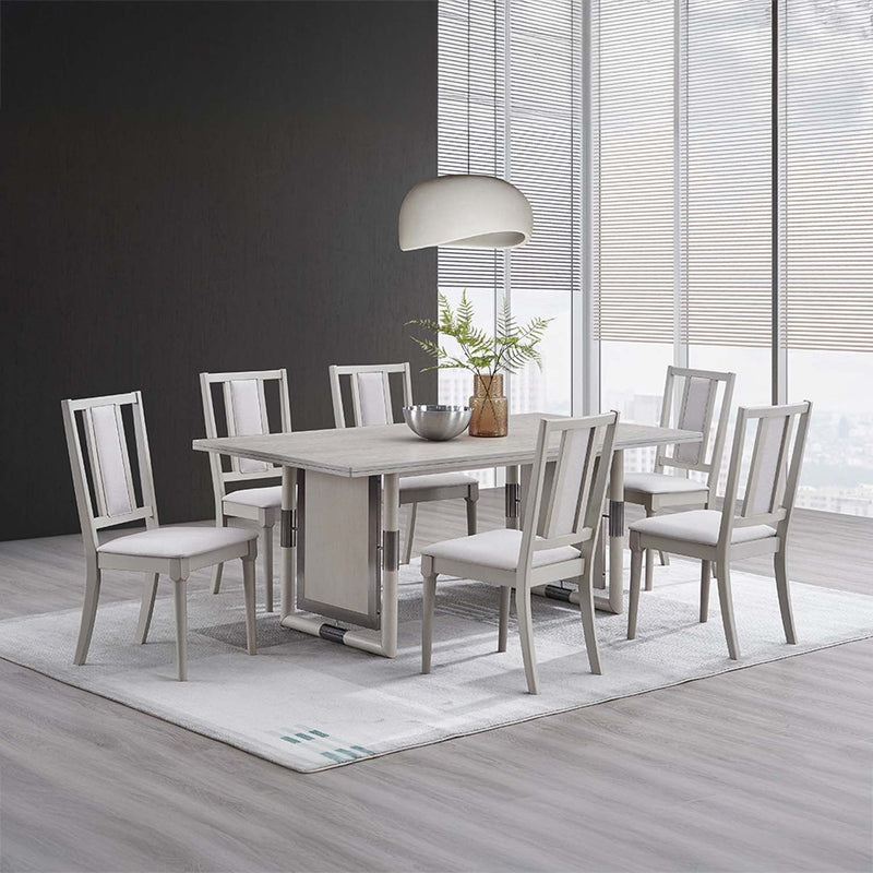 Marta Side Chair 2Pc, Beige Linen & Natural Finish Acme