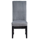 Kini Side Chair 2Pc, Gray Corduroy & Black Finish Acme