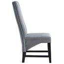 Kini Side Chair 2Pc, Gray Corduroy & Black Finish Acme