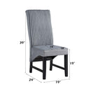 Kini Side Chair 2Pc, Gray Corduroy & Black Finish Acme
