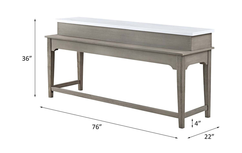 Wandella 4Pcs Pack Counter Height Table Set w/USB, Beige Fabric, Marble Top Acme