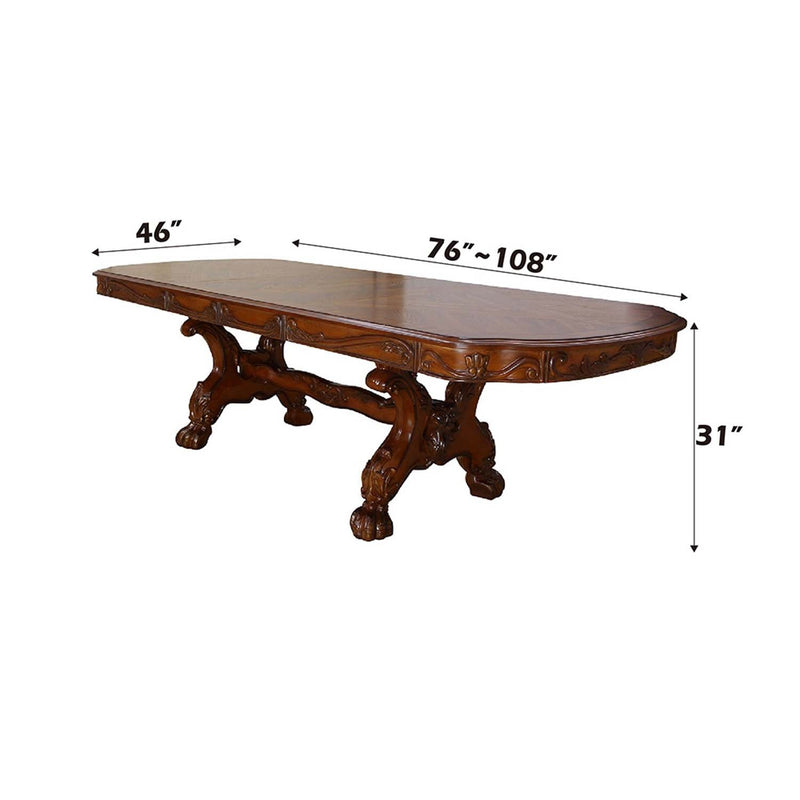 Dresden Dining Table, Cherry Oak Finish Acme