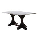 Gerardo Dining Table, White Marble Top & Weathered Espresso Finish Acme