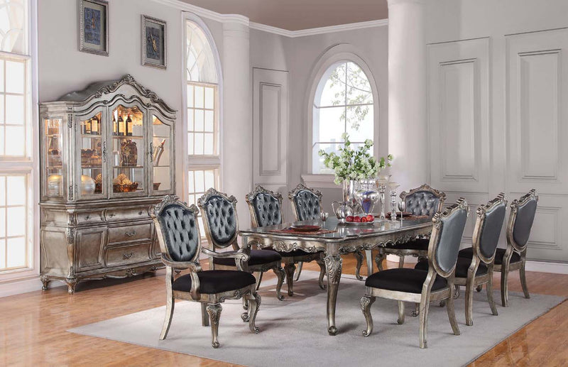Chantelle Dining Table, Antique Platinum Finish Acme