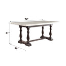 Gerardo Dining Table, White Marble Top & Weathered Espresso Finish Acme